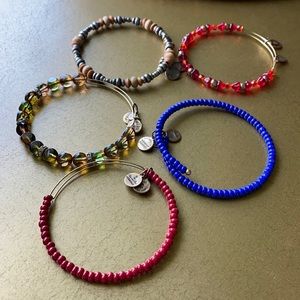 Set of 5 Beaded Alex & Ani Bracelets